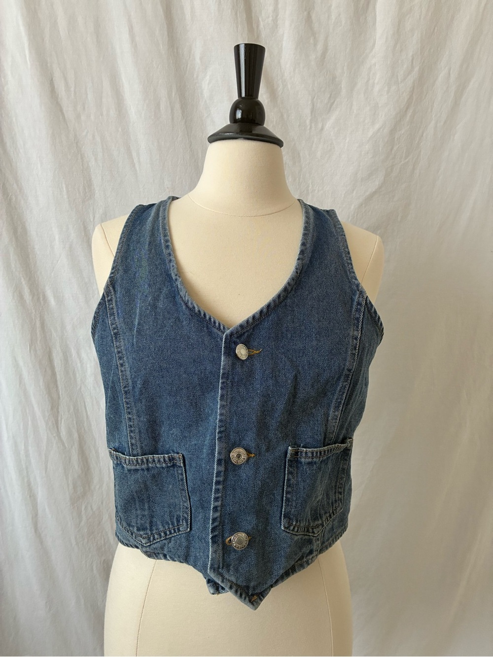 Classic Women's vintage Denim Vest - Blue